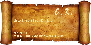 Osztovits Kitti névjegykártya