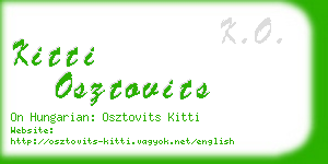 kitti osztovits business card